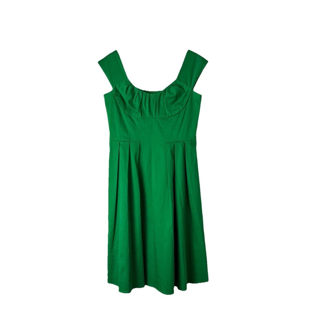 Calvin Klein Women's Kelly Green Sleeveless Dress Sz 6 Pleated‎ Preppy Wedding